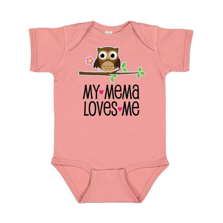 

Inktastic Mema Loves Me Girl Owl Gift Baby Girl Bodysuit