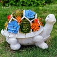 thumbnail image 2 of Estatuas solares para jardín al aire libre, tortuga con suculentas y luces LED, decoración de césped, estatua de tortuga para Patio, balcón, adorno de jardín, 2 of 5