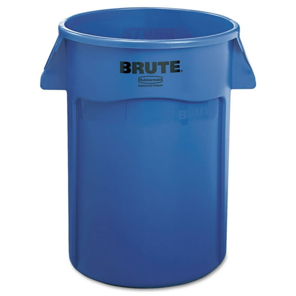 Rubbermaid Commercial Vented Round Brute Container, 44 gal, Plastic, Blue