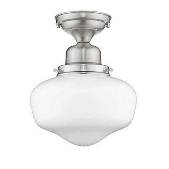 CFC Lighting Flushmount 1 Light Farmhouse 10.25" High Ceiling light in Satin Nickel