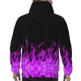 thumbnail image 2 of Unisex Colorful Graphic Purple Fire Flame Pullover Hoodie 3D Print Long Sleeve Hooded Sweatshirt with Pocket for Men and Women, 2 of 7