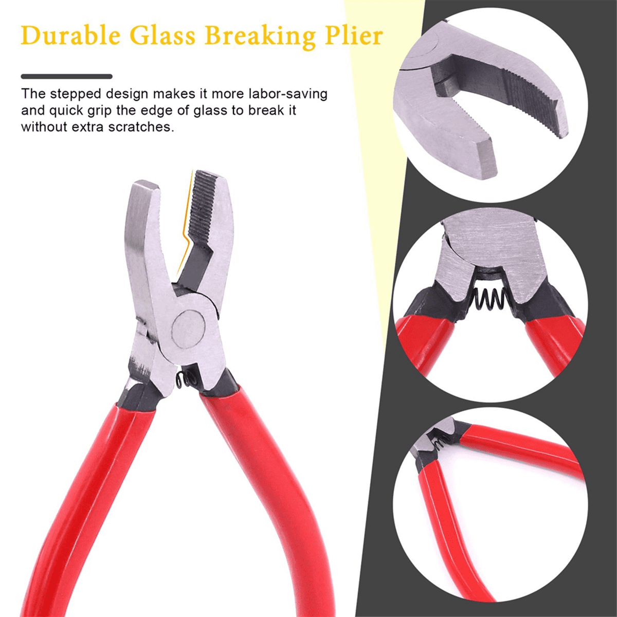Glass Running Breaker and Cutting Tool Set, Heavy Duty Glass Cutting Tools, for Stained Glass,Mosaic Cutting Pliers Tool