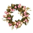 thumbnail image 3 of Couronne de Fleurs Roses Fausse Couronne Florale pour Porte d'Entrée - 12 Pouces, 3 of 8