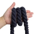 thumbnail image 4 of Uxcell 20 Feet Tug of War Rope for Adults Teen 3-Strand Natural Twisted Cotton Rope with Flag Navy Blue, 4 of 6