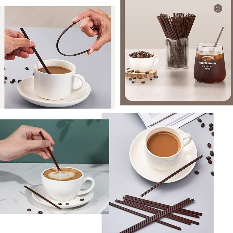 Happon 100pcs/set Disposable Two-place Sucker Straws Stirrer Coffee  Drinking Straws, Plastic Coffee Stiring Stick for Cafe, Restaurant, Home  Use 7'' 