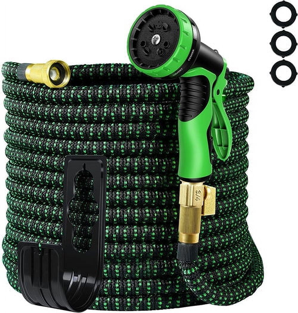 100ft Expandable Garden Hose Lightweight Flexible Water Hoses Green