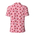 thumbnail image 4 of Rocae Strawberry and Ladybugs for Men's Short Sleeve Polo Shirt, Quick Drying Performance Moisture Wicking Sports Men's Golf Shirt Large, 4 of 9