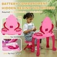 thumbnail image 5 of Qaba Kids Vanity Set with Mirror and Stool, Girls Makeup Table with Light and Sound, 15 Accessories, Pretend Play Set with Hair Dryer, Pink, 5 of 9