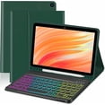 thumbnail image 1 of Funda con Teclado Retroiluminado Arcoíris con Ranura para Lápiz, Verde Oscuro para 10.1" 2021/2023, 1 of 8