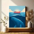thumbnail image 6 of Humpback Whale Boat Canvas Wall Art Print, Ocean Theme Decor for Living Room Bedroom Dining Room, 6 of 8