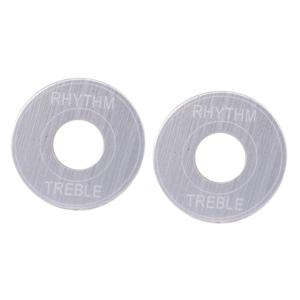 2 arandelas para placa de interruptor, anillo de agudos rítmico para guitarra eléctrica LP EPI, color plateado Plata