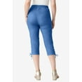 thumbnail image 2 of Roaman's Women's Plus Size Comfort Stretch Lace Up Capri Jean, 2 of 3