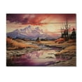 thumbnail image 3 of Designart "violet Coral Mountains Crimson Sunset Peaks" Landscapes Print on Natural Pine Wood, 3 of 5