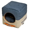 thumbnail image 2 of Touchdog Convertible and Reversible Vintage Printed Squared 2-in-1 Collapsible Dog House Bed, 2 of 8