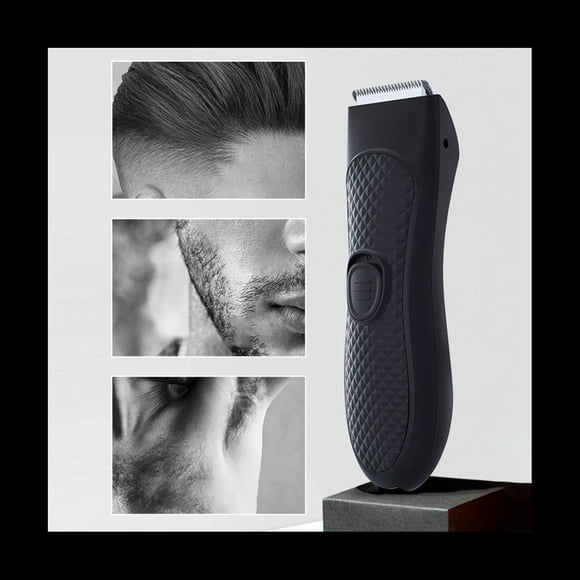 Men's Electric Trimmer Groin Hair Trimmer Pubic Hair Removal Intimate Areas Body Clipper Epilator Rechargeable Shaver,1 x Hair Clipper 1 x Brush 1 x USB Cable 2 x limited comb,Black