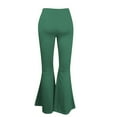 thumbnail image 6 of Women's Flared Leg Pants - High Waist Wide Leg Trousers, Dance & Casual Wear (XS-XXXXL, 14 Colors) | Yubnlvae | Ladies Solid Color High Waist Slim Fit Casual Flared Pants (Green | M), 6 of 8