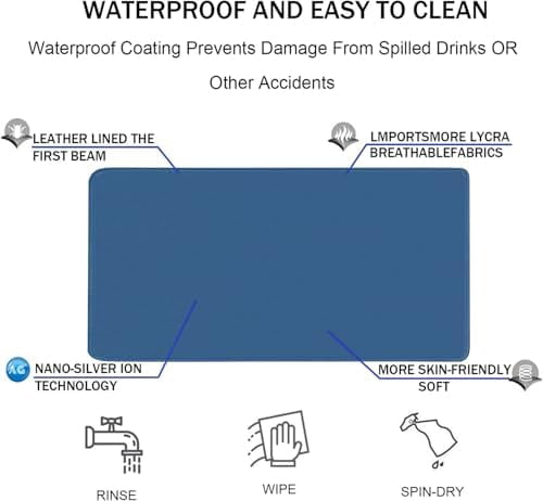 Large Gaming Mouse Pad, XXL Extended Computer Keyboard Mouse Mat with Stitched Edges, 31.5" x 15.7" Non-Slip Waterproof Rubber Base Office Big Long Mousepad for Work, Game, Office, Home, Blue