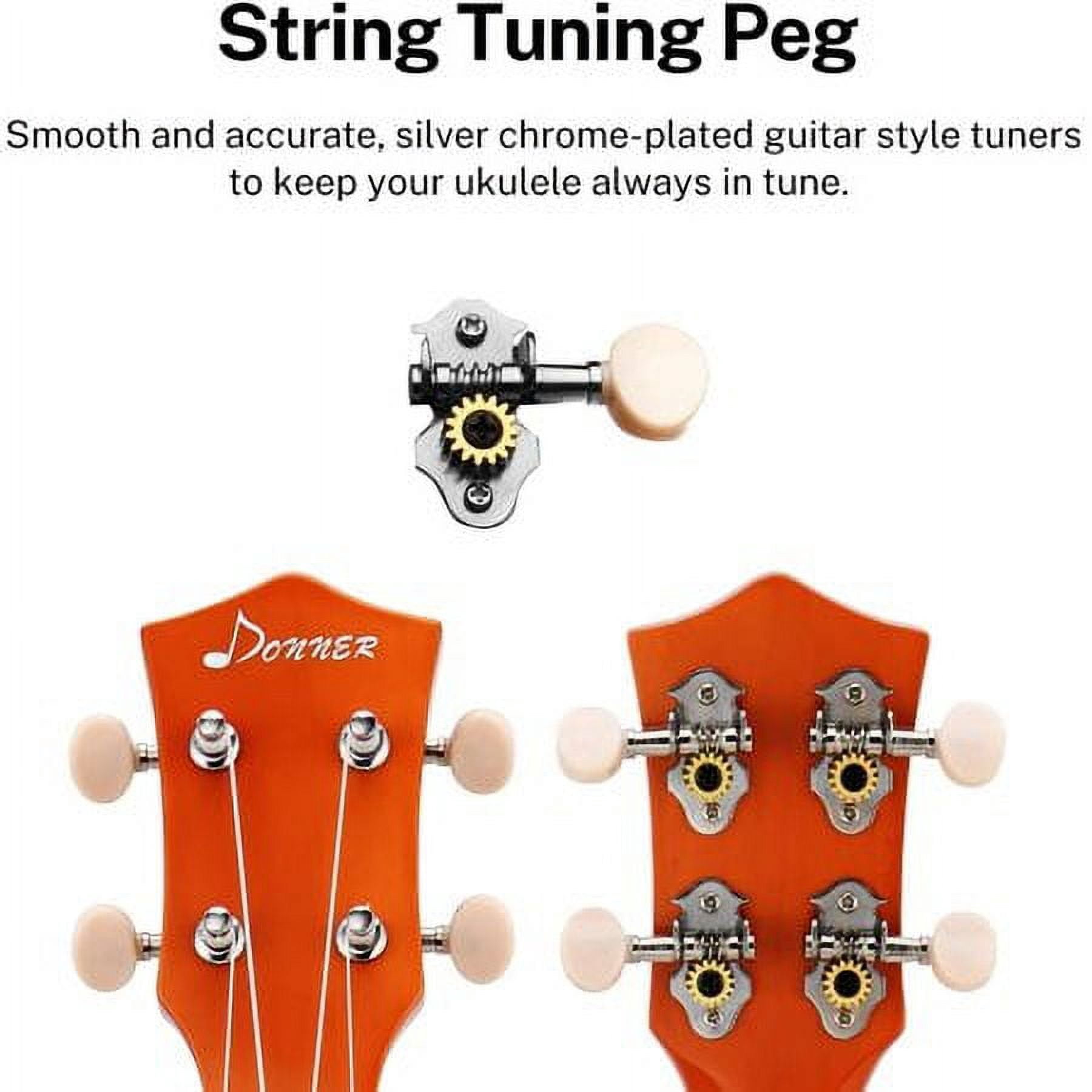 Donner 21" Soprano Ukulele Kit with Online Lesson, Bundle, Strap, String, Tuner, Pick,  Cloth for Beginner Mahogany