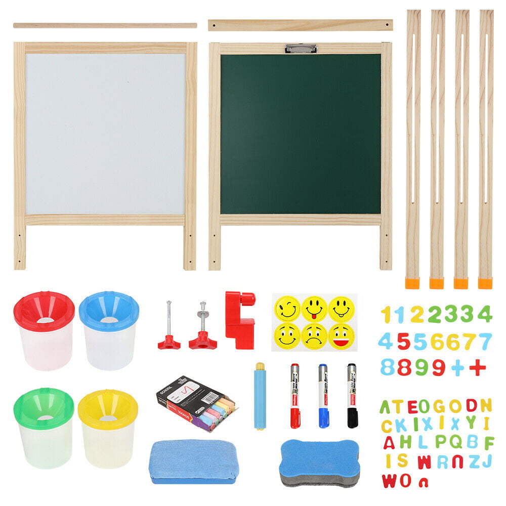 Portable Kids Standing Art Easel Double-Sided Lifting Painting Board Storage Lot 