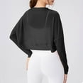 thumbnail image 5 of OSFVNOXV Bikini Cover Ups Tops Casual Long Sleeve Tees See Sheer UV Protection Lightweight Cropped Crewneck Pullover Shirts, 5 of 5