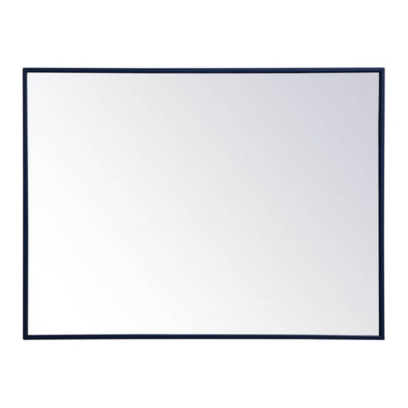 Home Decorative Modern Metal Frame Rectangle Mirror 27" X 36" - Blue