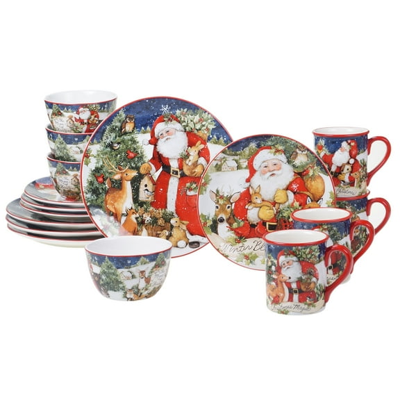 Certified International  Magic Of Christmas Santa 16-piece Dinnerware Set, Service for 4