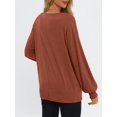 thumbnail image 4 of Gleelaud Womens Fall Fashion Long Sleeve Shirts Fall Tops Pleated Blouse Casual Loose Dressy Basic Tunic Tops Caramel, 4 of 6