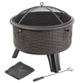 thumbnail image 3 of Pure Garden  26 Round Woven Metal Fire Pit with Cover - Antique Bronze, 3 of 5