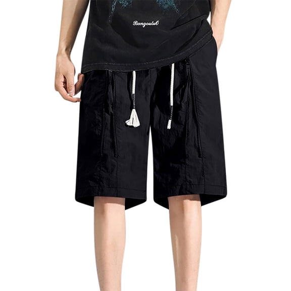 Khunlpohl Cargo Shorts for Men Big and Tall Loose Casual Elastic Waist Short Sweatpants with Pockets M-4XL