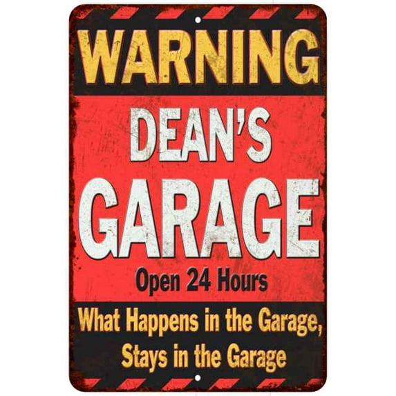 DEAN'S Garage Warning Man Cave Wall Decor 16 x 24 Matte Finish Metal 116240030176