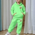thumbnail image 7 of CAIXIA Girls Clothes 2 Piece Sweatsuit Set Girls Cozy Long Sleeve Hooded Sweatshirt and Pants Set Warm Casual Kids Outfit,Green, 7 of 7