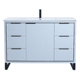 thumbnail image 2 of Fine Fixtures Opulence Collection 48 in. W x 18 in. D x 33 in. H Bathroom Vanity in Pastel Blue with White Ceramic Sink - Black hardware, 2 of 9