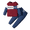 Red, variant on 2T Baby Boys Outfit 3T Boys 2PCS Fall Winter Clothing Set Letter Print Round Neck Toddler Boys Long Sleeve Top Pants Set Gray