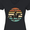 thumbnail image 4 of Inktastic Rodeo Team Roping Cowboy Women's V-Neck T-Shirt, 4 of 5