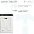 thumbnail image 4 of Cannes 24 in. White Bathroom Vanity With Black, 3-Hole Ceramic Sink Top, 4 of 9