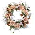 thumbnail image 2 of veasfak Round Artificial Flower Wreath Garland Spring Outdoor Front Door Wall, 2 of 8