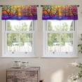thumbnail image 2 of LALILO Kitchen Curtain Valance Oil Landscape Autumn Forest Rod Pocket Window Curtain 52"x 18" Set of 2, 2 of 7