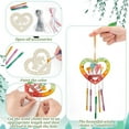 thumbnail image 5 of 12 Styles Heart Wind Chime Kit Wooden Chimes Make Your Own Chime Craft Valentine Themed Hanging Ornament Wood Arts and Craft for Christmas Tree Home Party Birthday Colorful, 5 of 6