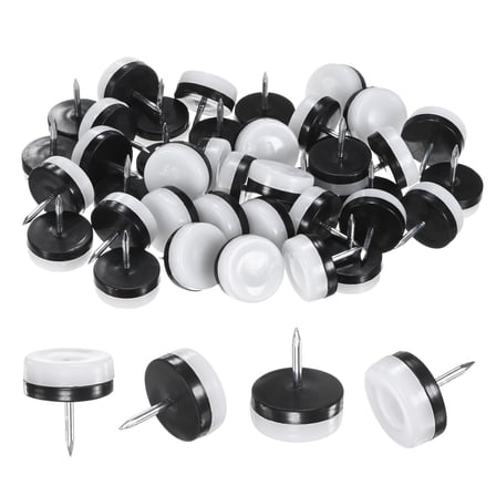 Uxcell 40-Pack Furniture Sliders, 1" Nail-on Chair Leg Protectors for Hardwood Floors/Table/Chair/Wooden Floors [White]