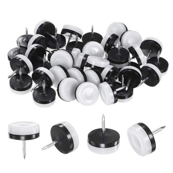 Uxcell 40-Pack Furniture Sliders, 1" Nail-on Chair Leg Protectors for Hardwood Floors/Table/Chair/Wooden Floors [White]
