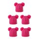 thumbnail image 1 of sweethay Gorro bonito y esponjoso con pompones y bolas para la cabeza, buena retención de calor, orejeras plegables, gorros de gran Rosa roja 5Conjunto, 1 of 6