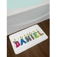 thumbnail image 2 of Daniel Bath Mat, Grooving Cheerful Male Name with Happy Occasion Birthday Theme Bite Marked Cake, Non-Slip Plush Mat Bathroom Kitchen Laundry Room Decor, 29.5 X 17.5 Inches, Multicolor, Ambesonne, 2 of 2
