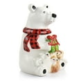 thumbnail image 2 of Gibson Home Polar Friend Durastone 8.5in Holiday Cookie Jar in White and Multi, 2 of 5