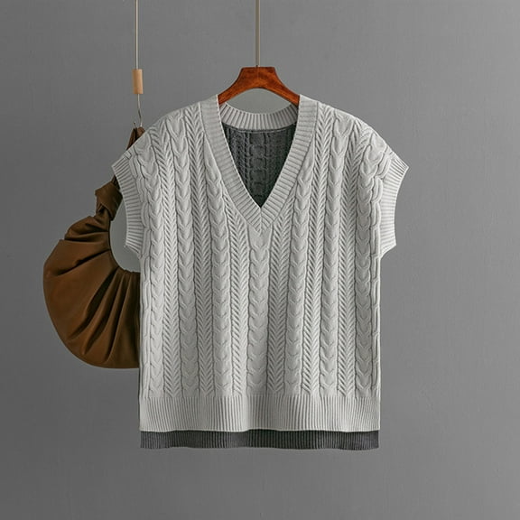 New Sweaters In Autumn And Winter Europe And America Knit Vest Pullover V Neck Vest Sweater Sleeveless Top Women Sleeveless Sweaters for Women 2xl Sweater Vest for Men plus Size Sweater Vest Women