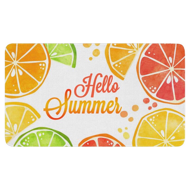 Lemon Fruit Linen Nonslip Floor Mat, Entryway Doormat Durable Low-Profile Mat Home Decor, Rug Washable Kitchen Bathroom Laundry Bedroom Living Room Doormats 30x17in