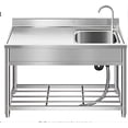 thumbnail image 1 of Free Standing Stainless Steel Utility Sink with Countertop Commercial Single Bowl Outdoor Kitchen Sink Station With or Without Faucet & Workbench for Indoor/Outdoor Use In Garage, Laundry, Restaurant, 1 of 8