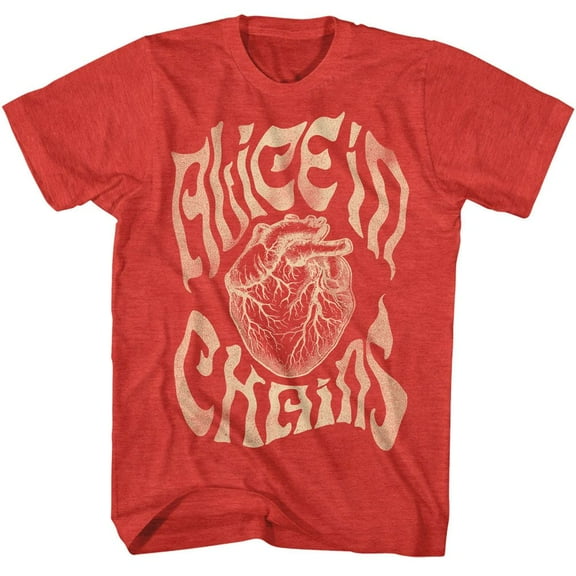 Alice In Chains Heart Red Heather Adult T-Shirt