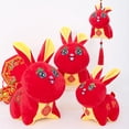 thumbnail image 3 of Conejito rojo de peluche, juguete corto para oficina, dormitorio, asiento, suave al tacto, costura. 15cm, 3 of 9