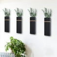 thumbnail image 2 of Wall Planters for Indoor Plants - 4 Pack Wood Wall Vases for Dried Flowers & Artificial Plants Modern Farmhouse Wooden Vase for Living Room Bedroom Kitchen Decorations - Black, 2 of 15