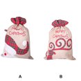 thumbnail image 2 of Maoww Christmas Drawstring Bags Grid Side Large Capacity Linen Santa Claus Xmas Tree Hanger Tote Goodie Bag Candy Birthday Party Elk, 2 of 6